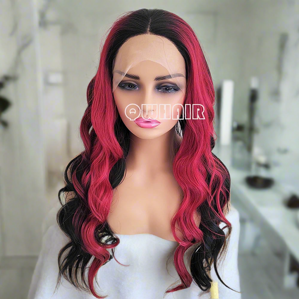 Synthetic Body Wave Heat Resistant Lace Front Wigs