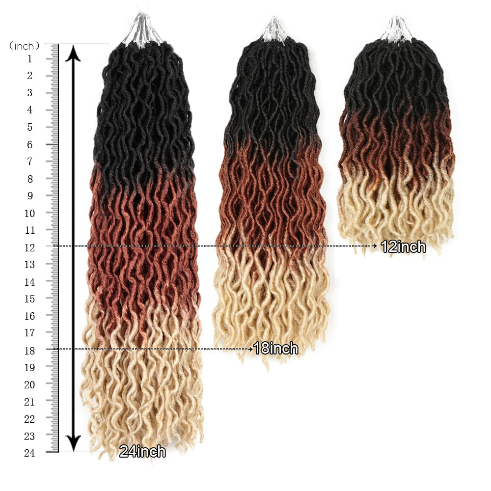 Crochet Hair Synthetic Goddess Faux Locs Wave Hair