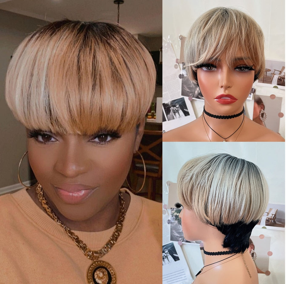 Synthetic Pixie Cut Bob Wig