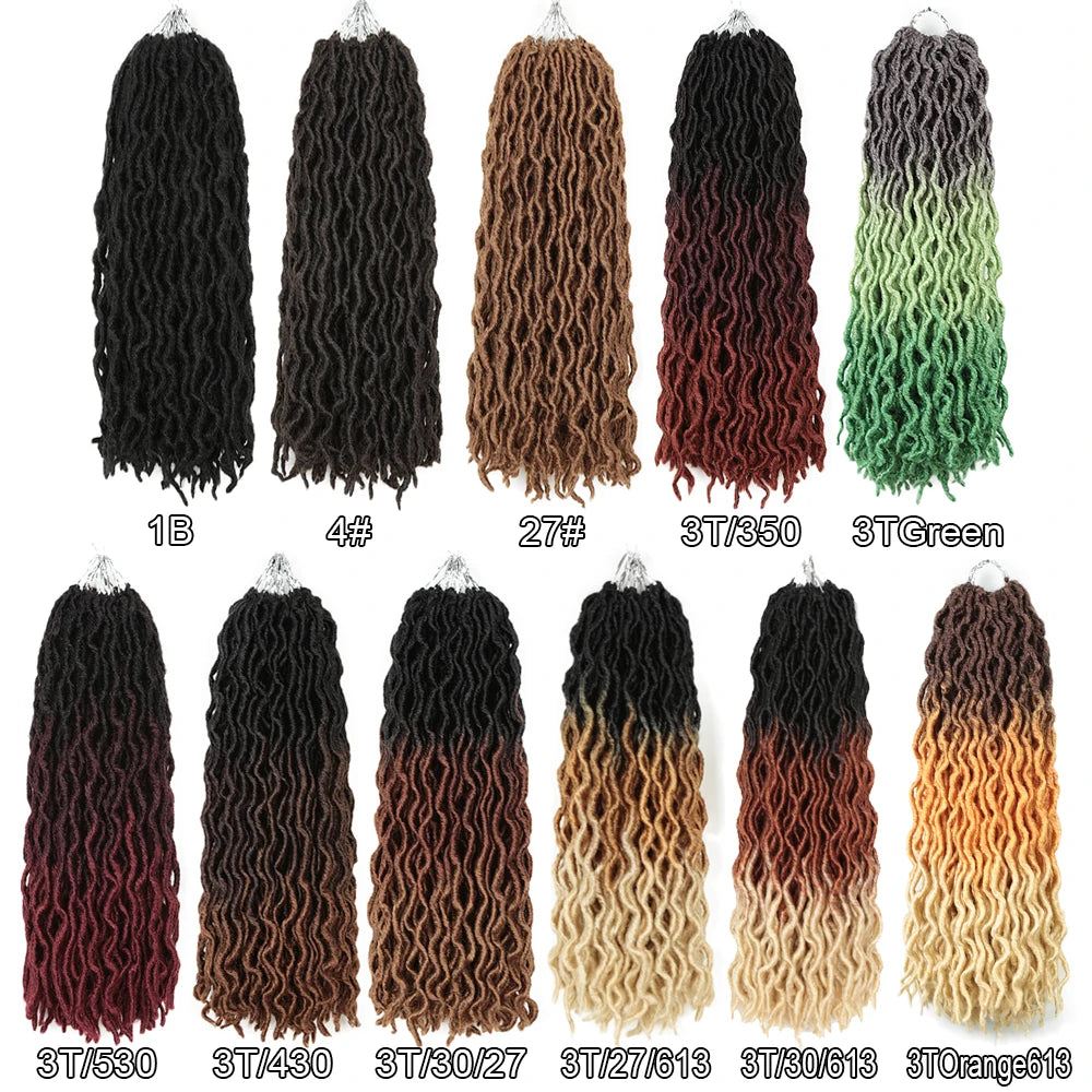 Crochet Hair Synthetic Goddess Faux Locs Wave Hair