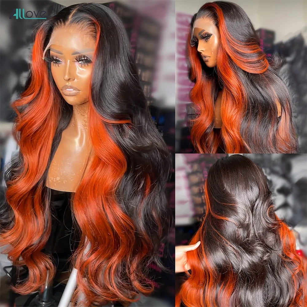 Lace Front Pre-Plucked Ginger Body Wave Brazilian Human Hair Wig