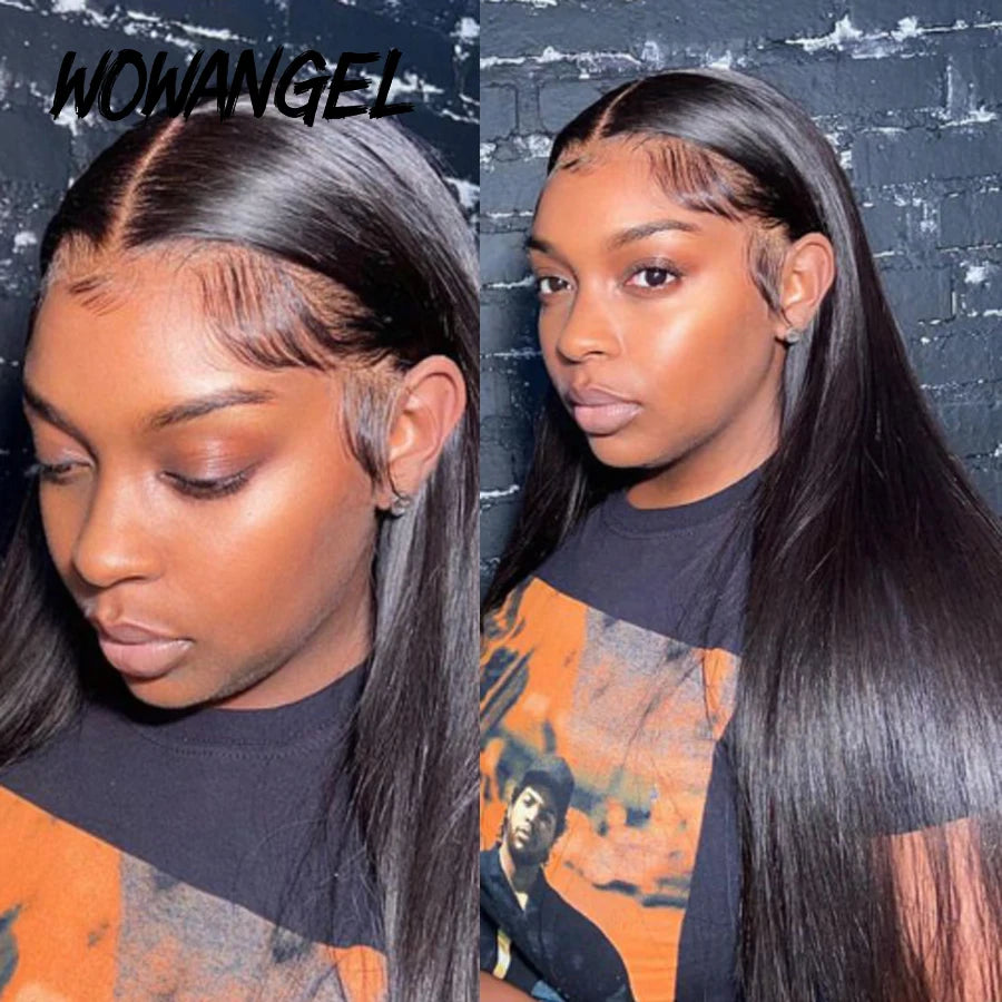 Glueless Lace Front Pre-Plucked Straight Melt Skins Human Virgin Hair Wigs