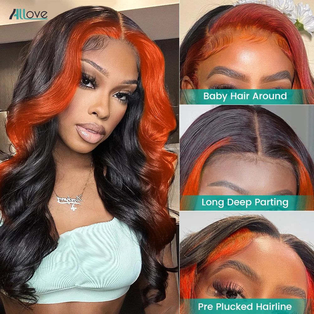 Lace Front Pre-Plucked Ginger Body Wave Brazilian Human Hair Wig