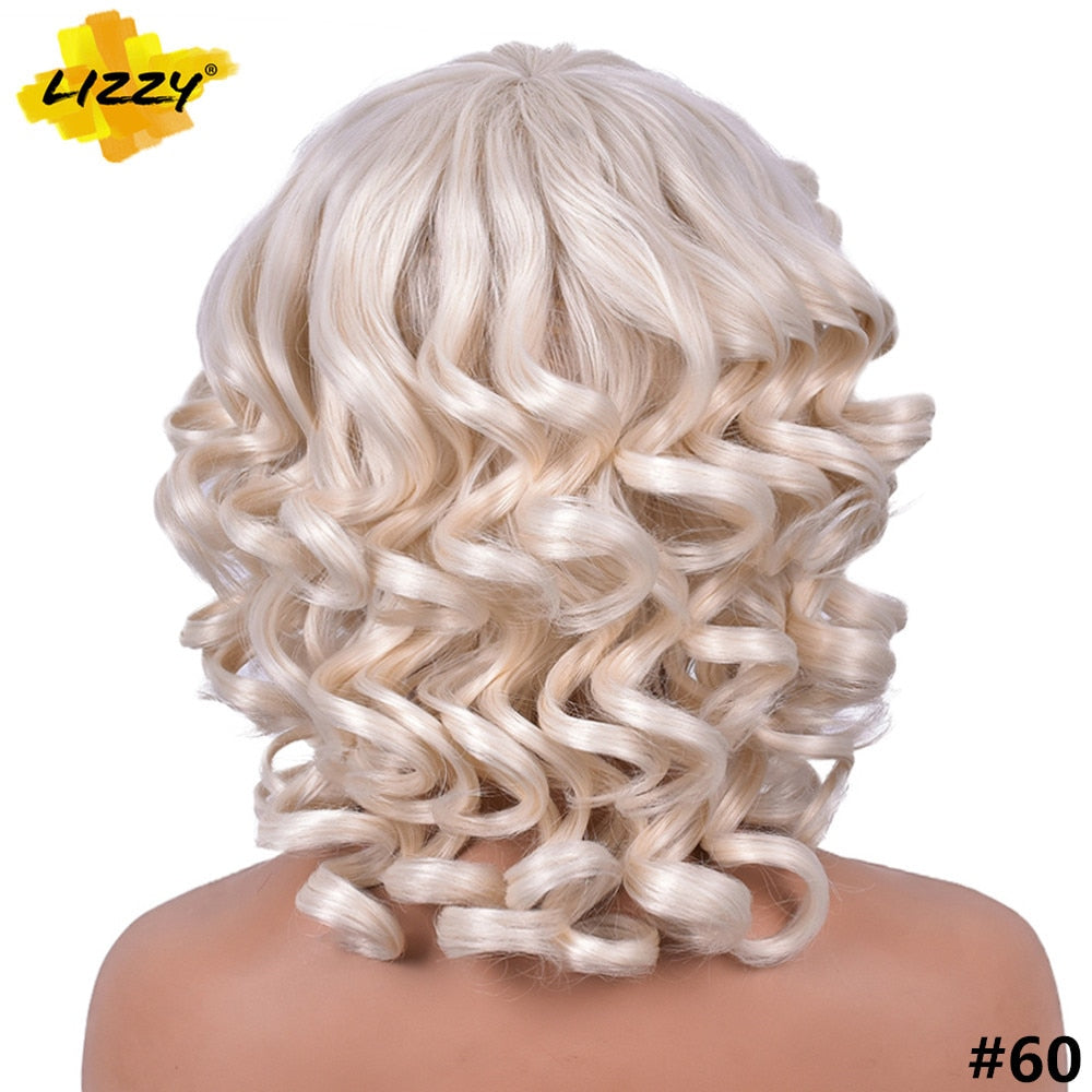 Synthetic Short Hair Loose Curly With Bangs Wigs