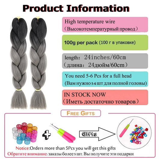 Synthetic Ombre Braiding Hair Extension (Bulk)