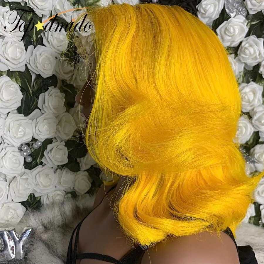 Glueless Lace Front Yellow with Dark Roots Brazilian Remy Human Hair with Baby Hair Wigs