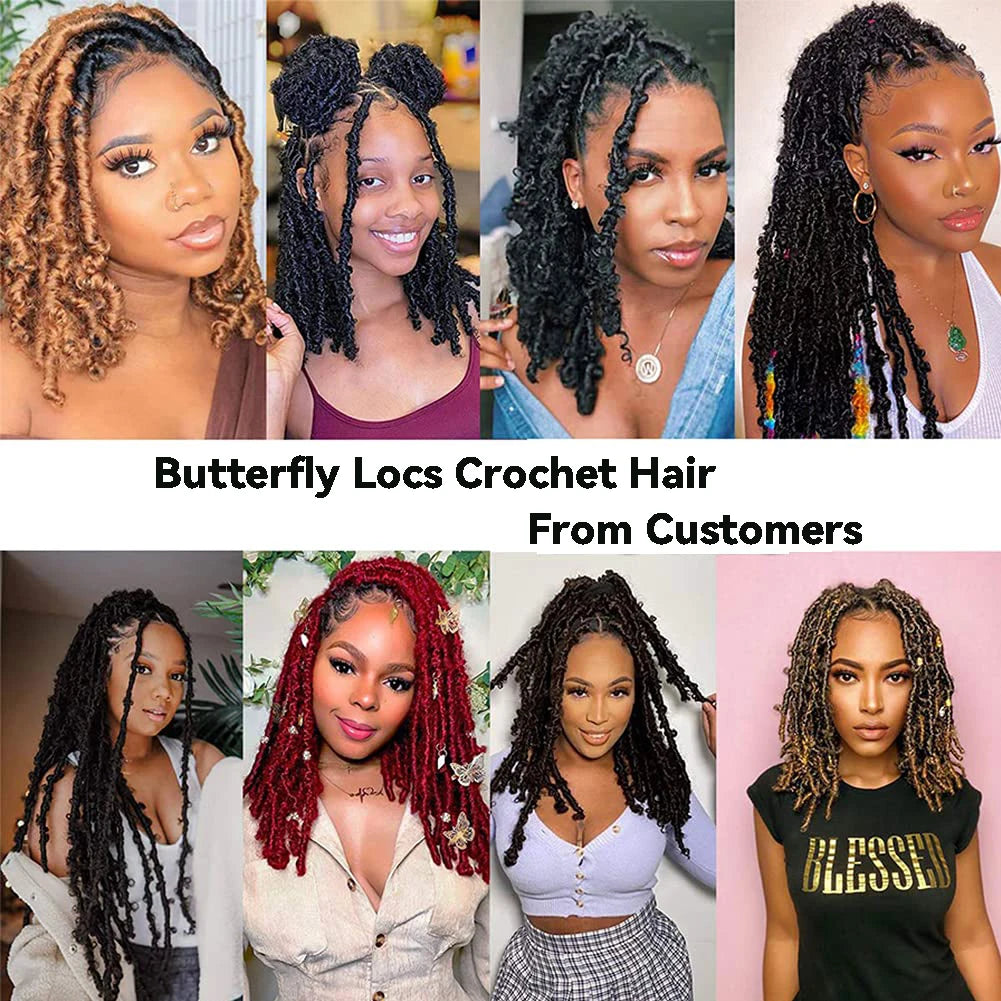 Pre Looped Crochet Synthetic Butterfly Locs Hair