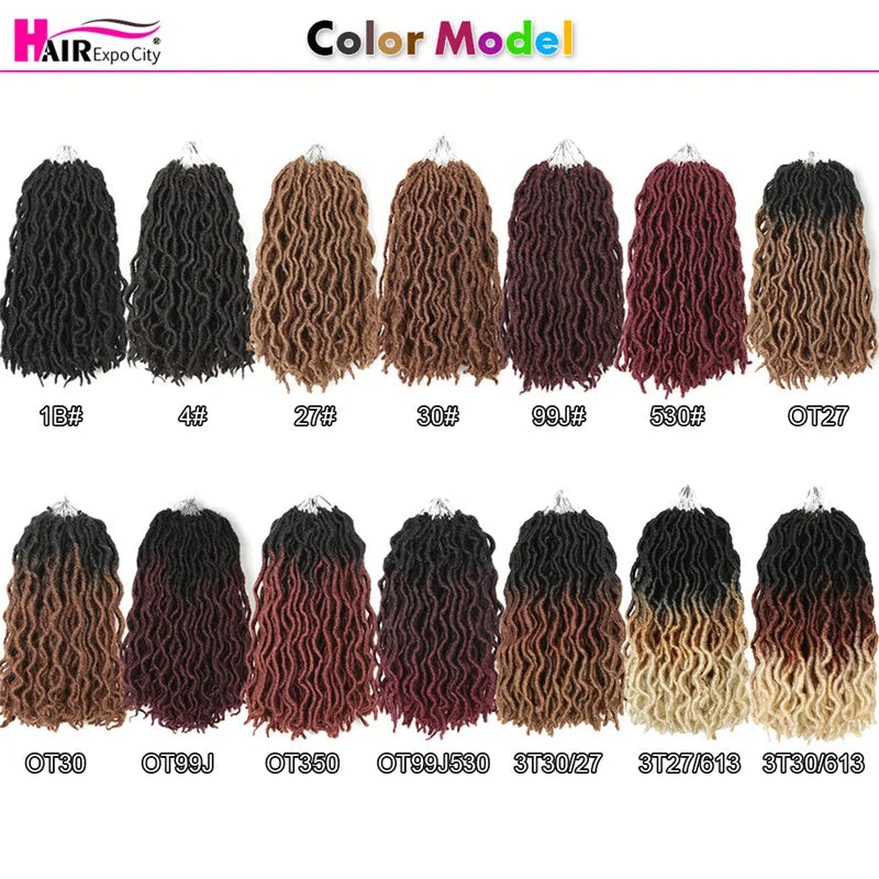 Crochet Hair Synthetic Goddess Faux Locs Wave Hair