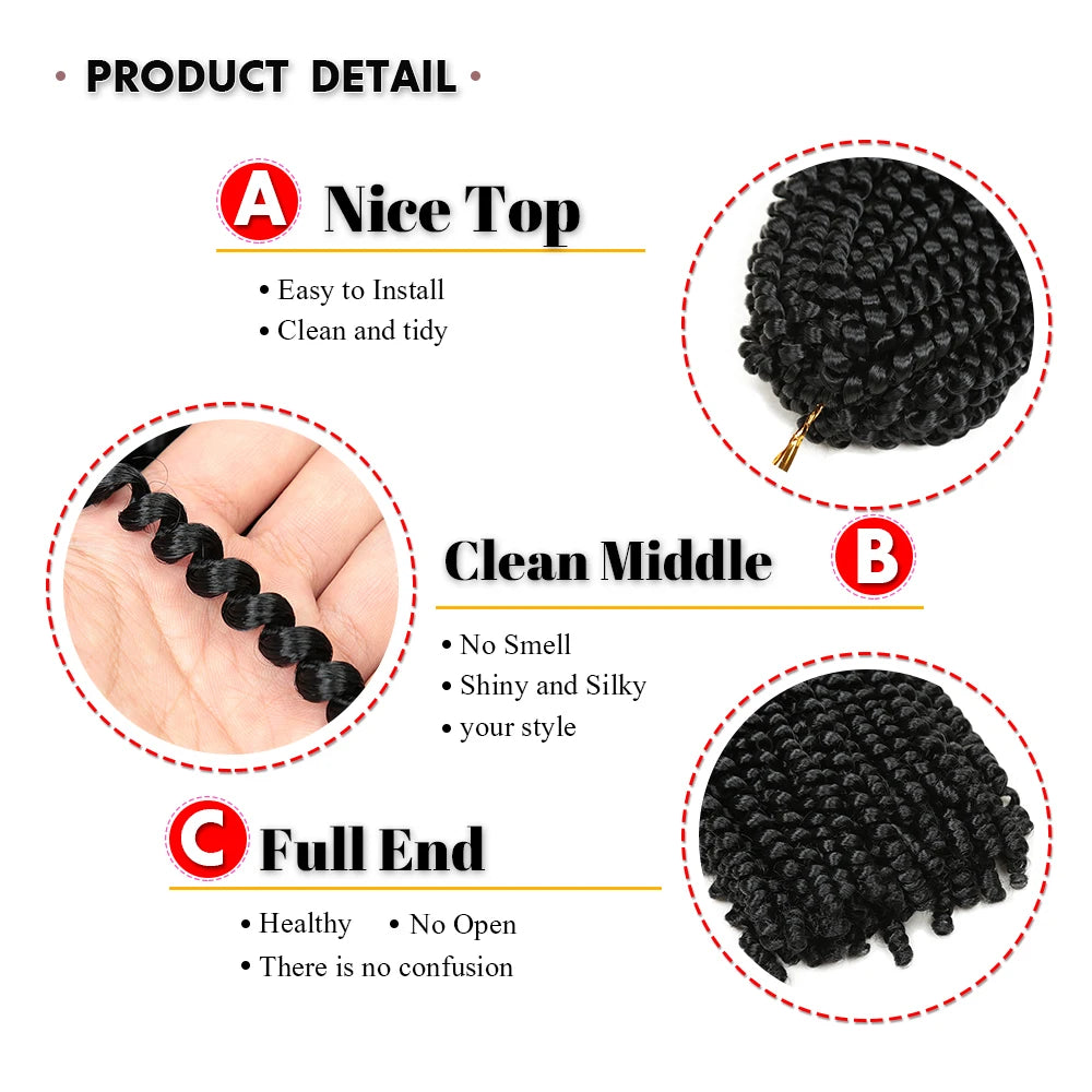 Crochet Hair Extensions Synthetic Spring Twist Hair