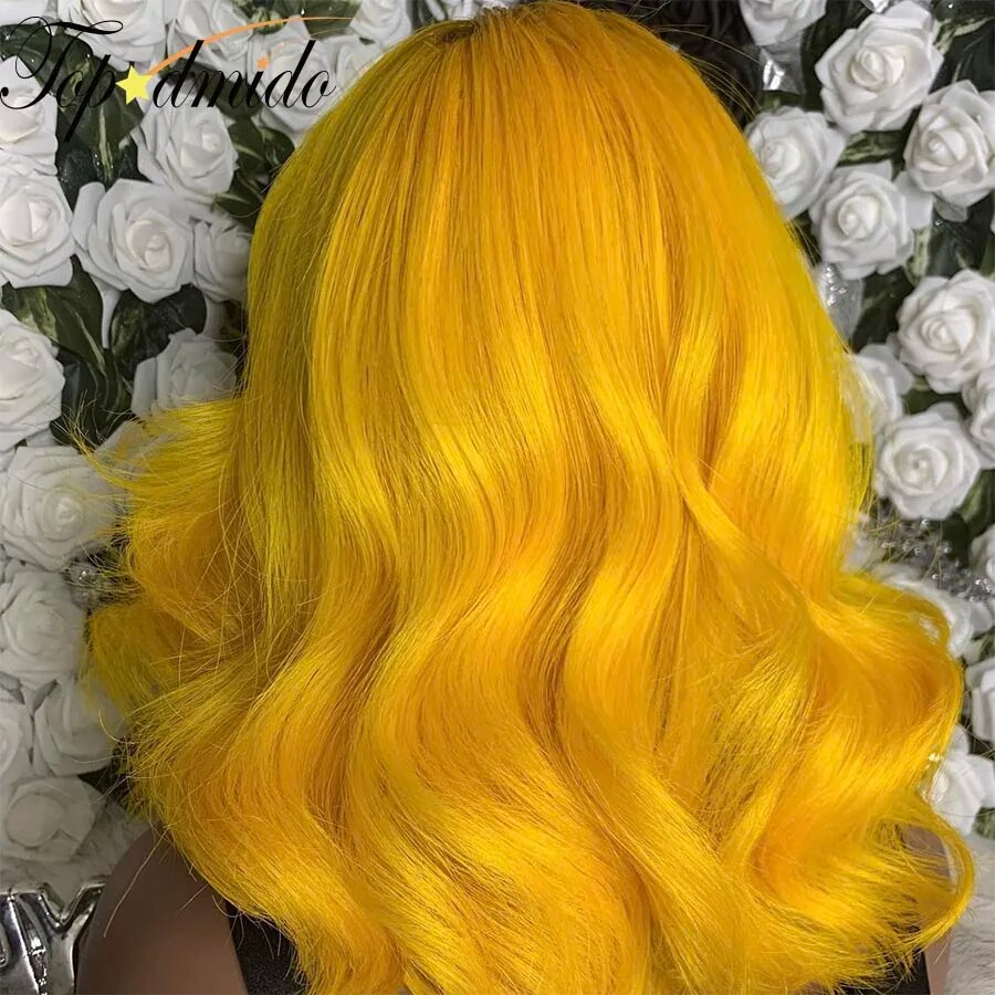 Glueless Lace Front Yellow with Dark Roots Brazilian Remy Human Hair with Baby Hair Wigs