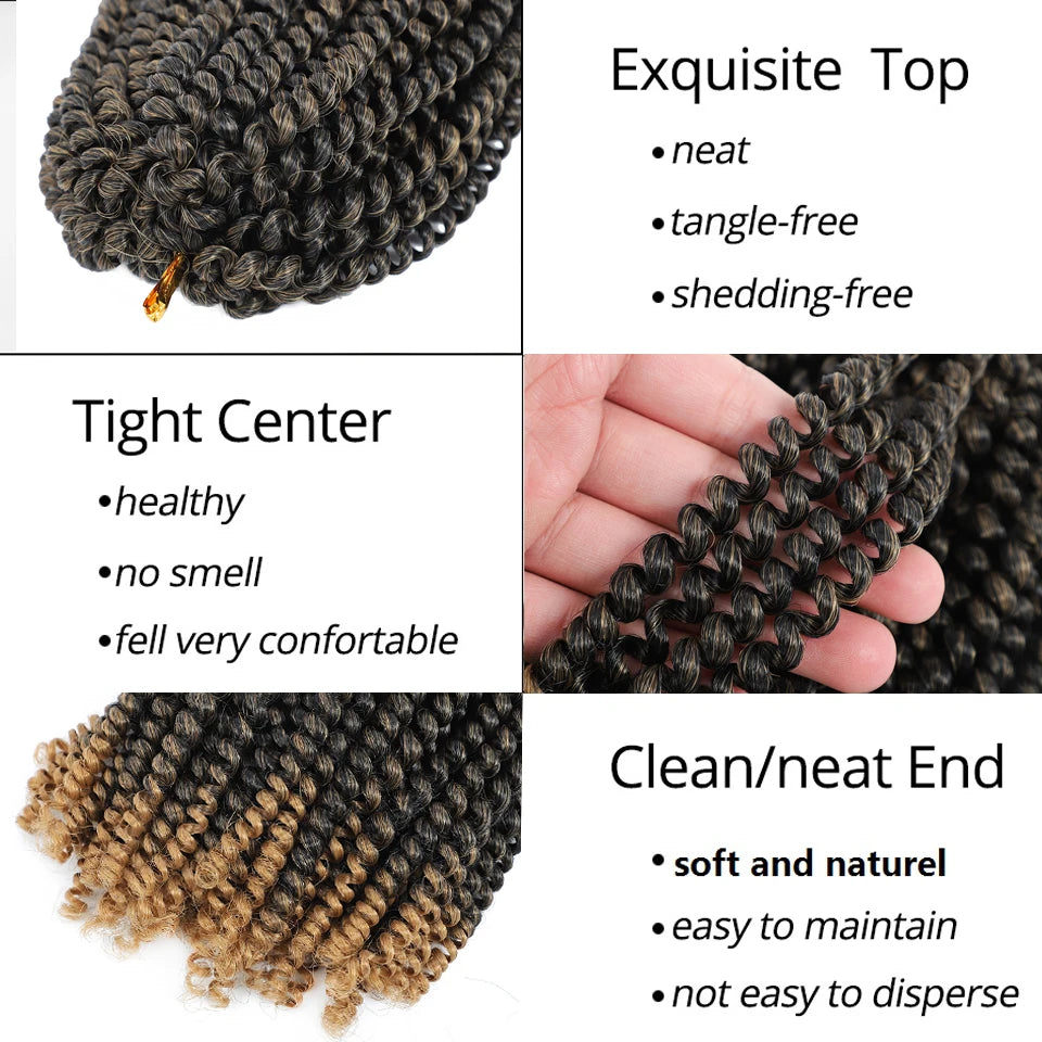 Synthetic Spring Twist Crochet Braids (Bulk)