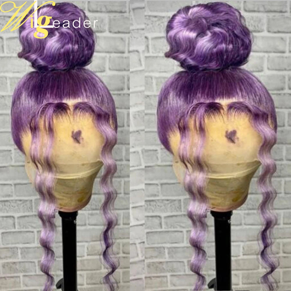 Glueless Lace Front Pre-plucked Purple Remy Human Hair Wigs