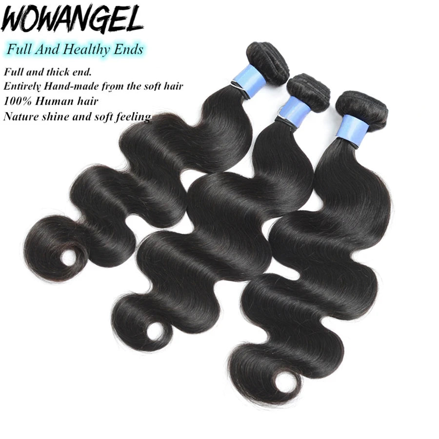 Lace Front Melt Skin Body Wave Brazilian Human Remy Hair Bundles