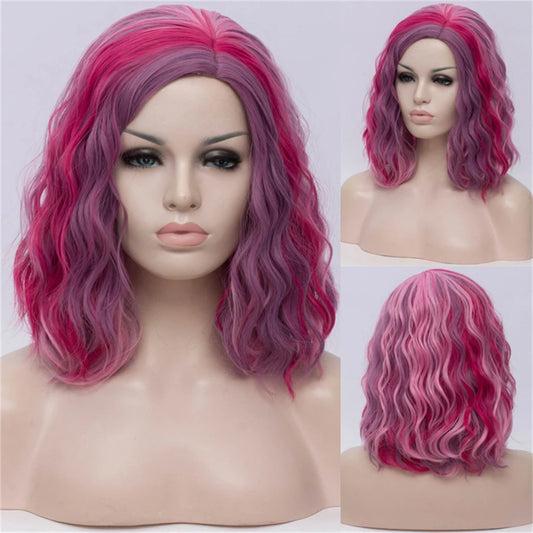 Synthetic Two-Tone Bob Short Curly Hair Wig