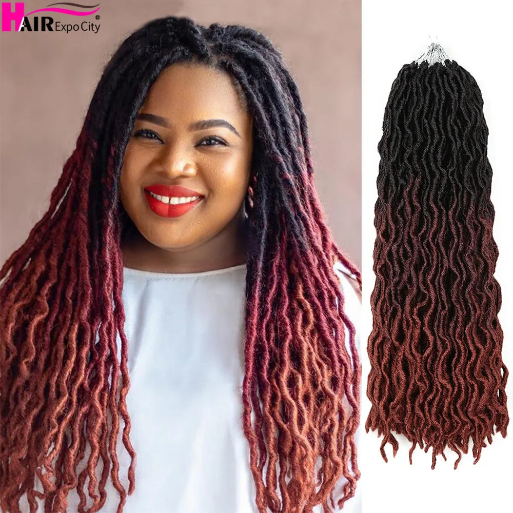 Crochet Goddess Faux Locs Synthetic Wave Hair