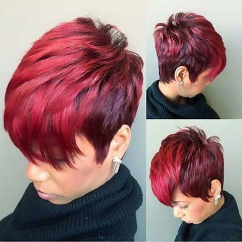 Synthetic Pixie Hair Short Curly Wig