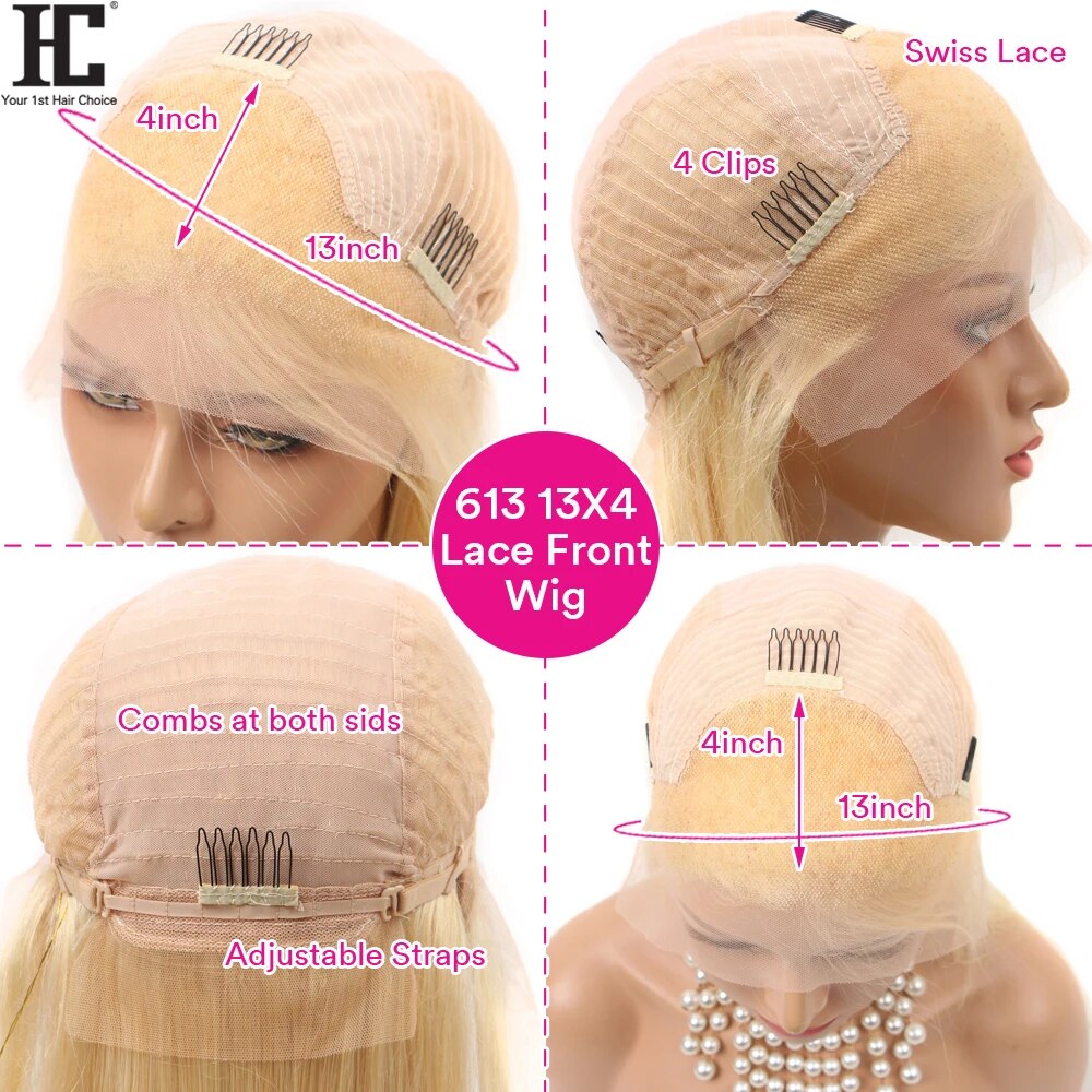 Lace Front Pre-Plucked Yellow Brazilian Straight Human Hair Wigs