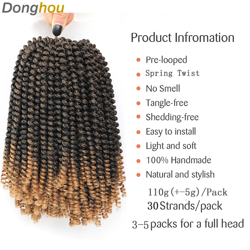 Synthetic Spring Twist Crochet Braids (Bulk)