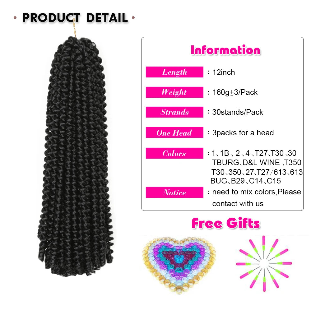 Crochet Hair Extensions Synthetic Spring Twist Hair