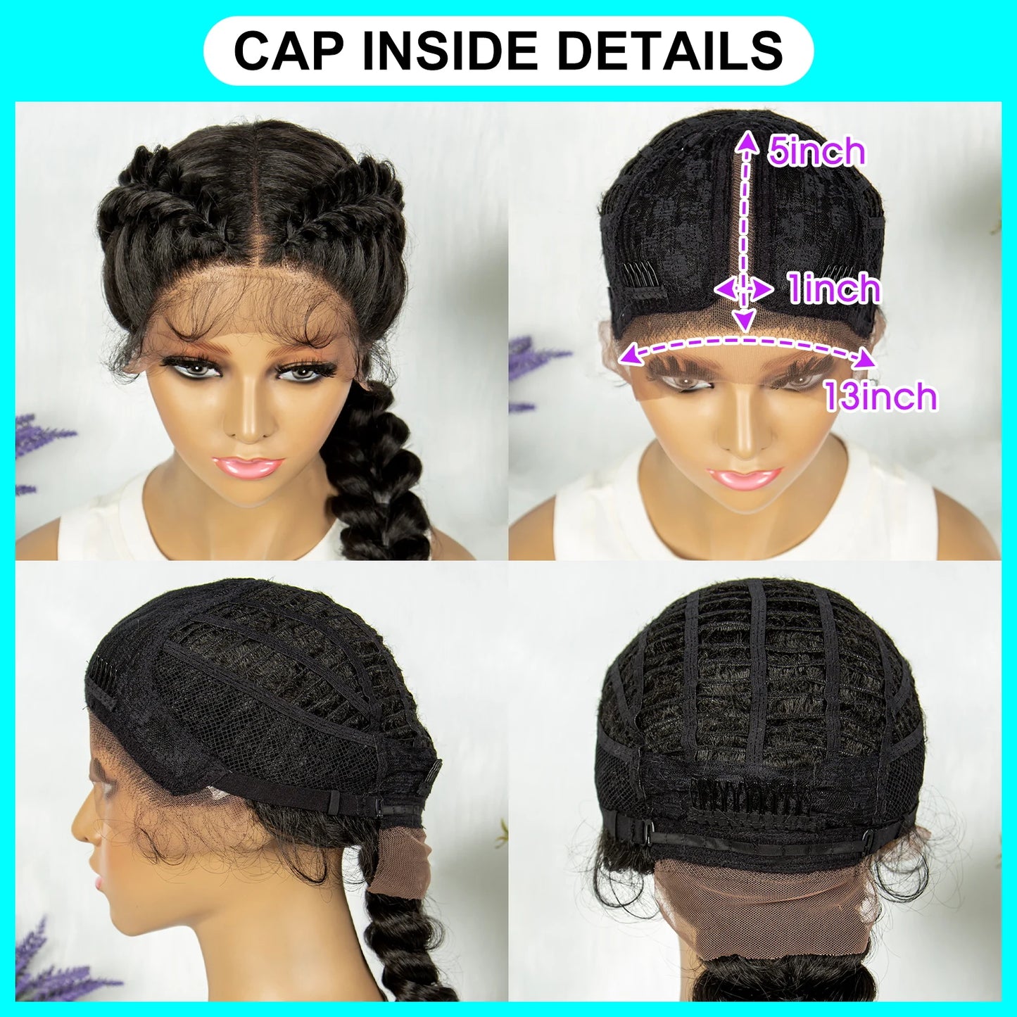 Synthetic Lace Front Braided Kinky Curly Hair With Baby Hair Wig