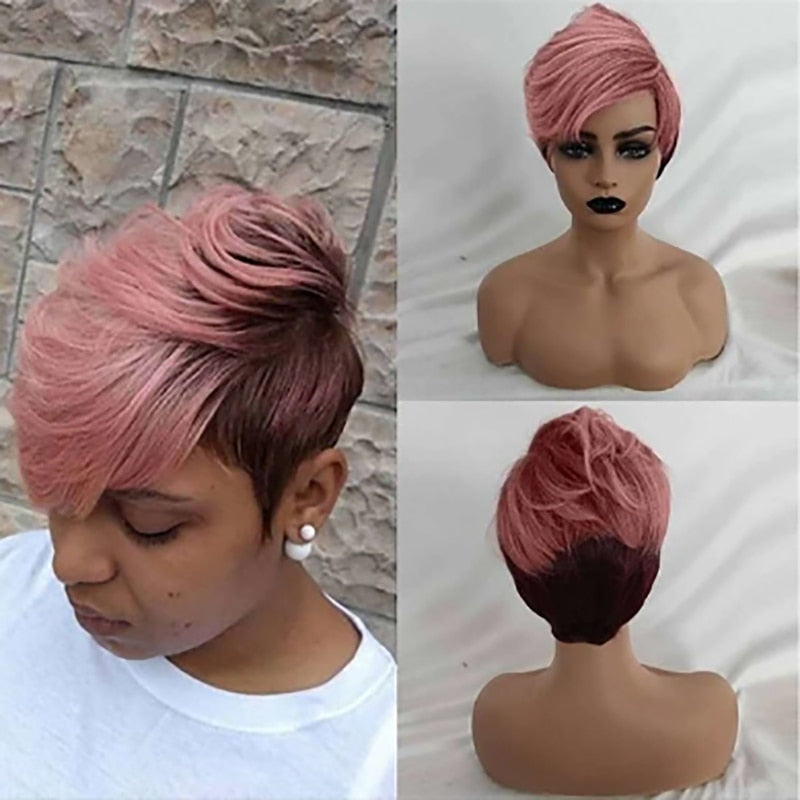 Synthetic Pixie Hair Short Curly Wig