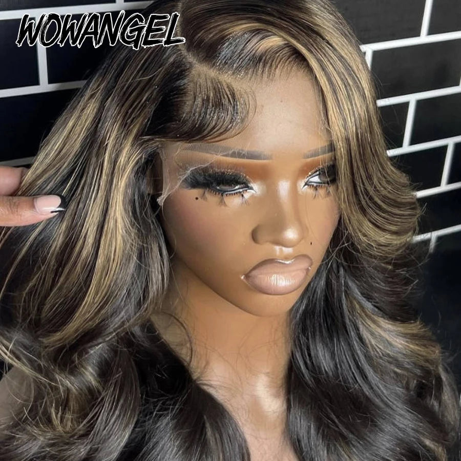 Lace Front Pre-Plucked  Highlight Body Wave  Human Hair Wigs