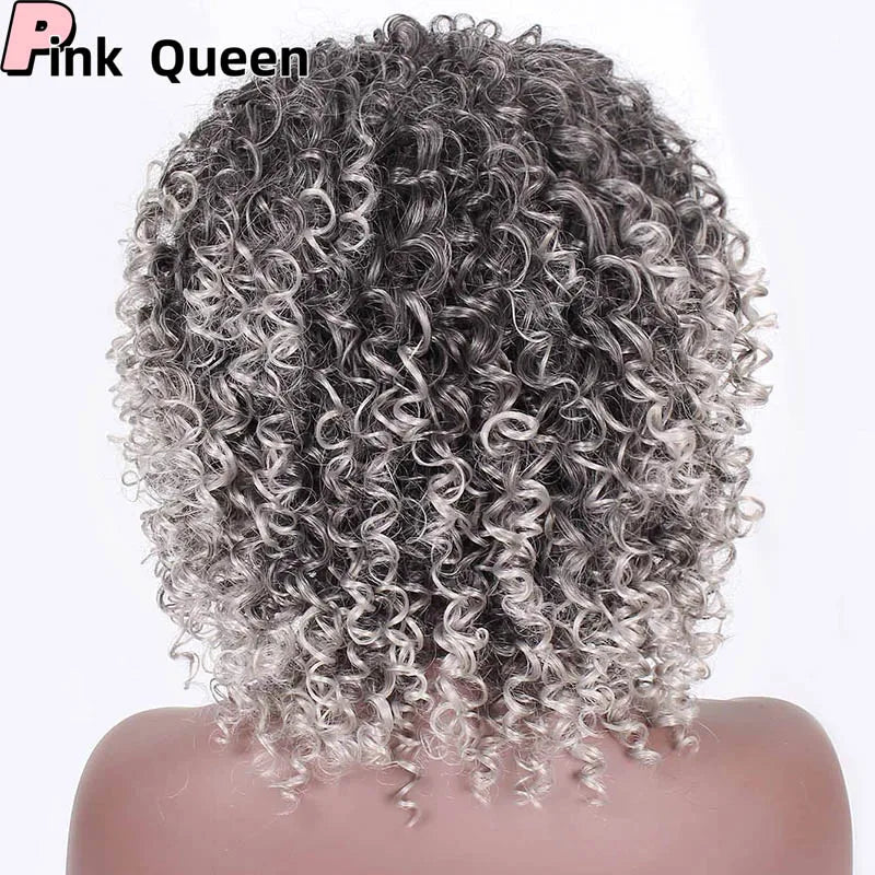 Synthetic Short Curly Gray Wig