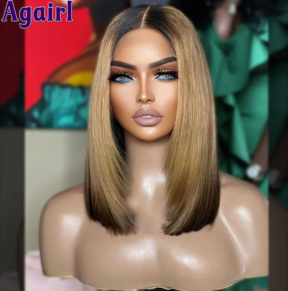 Glueless Lace Front PrePlucked Ombre Human Hair Wig