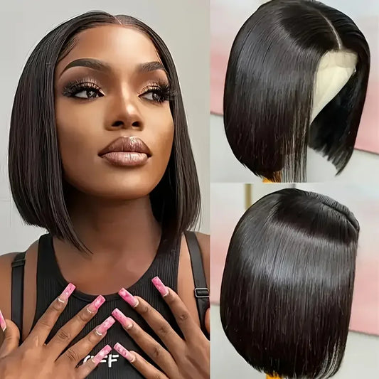 Lace Front Human Hair Bob  Pre Plucked with Baby Hair Wig