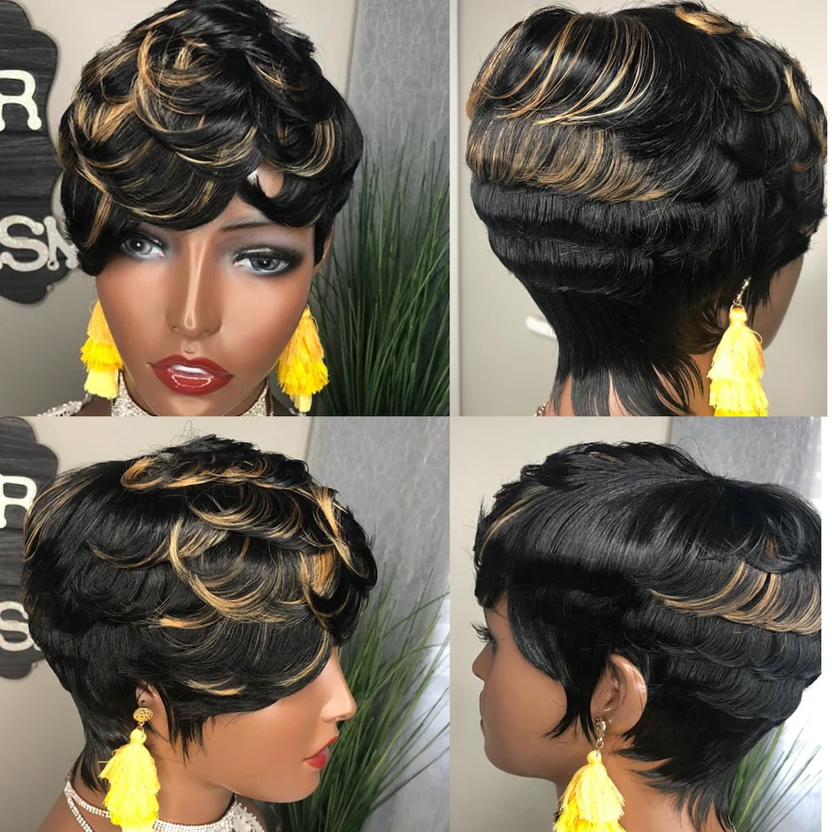 Synthetic Pixie Cut Bob Wig