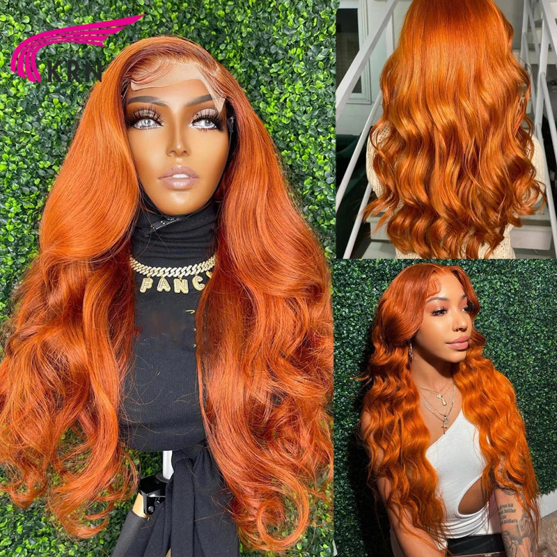 Lace Front Ginger Brazilian Human Hair Body Wave Wigs