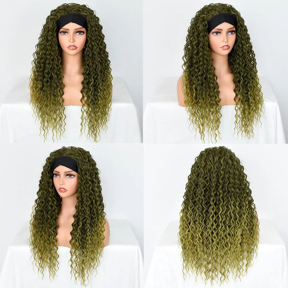 Synthetic Heat Resistant Ombre Curly Wigs