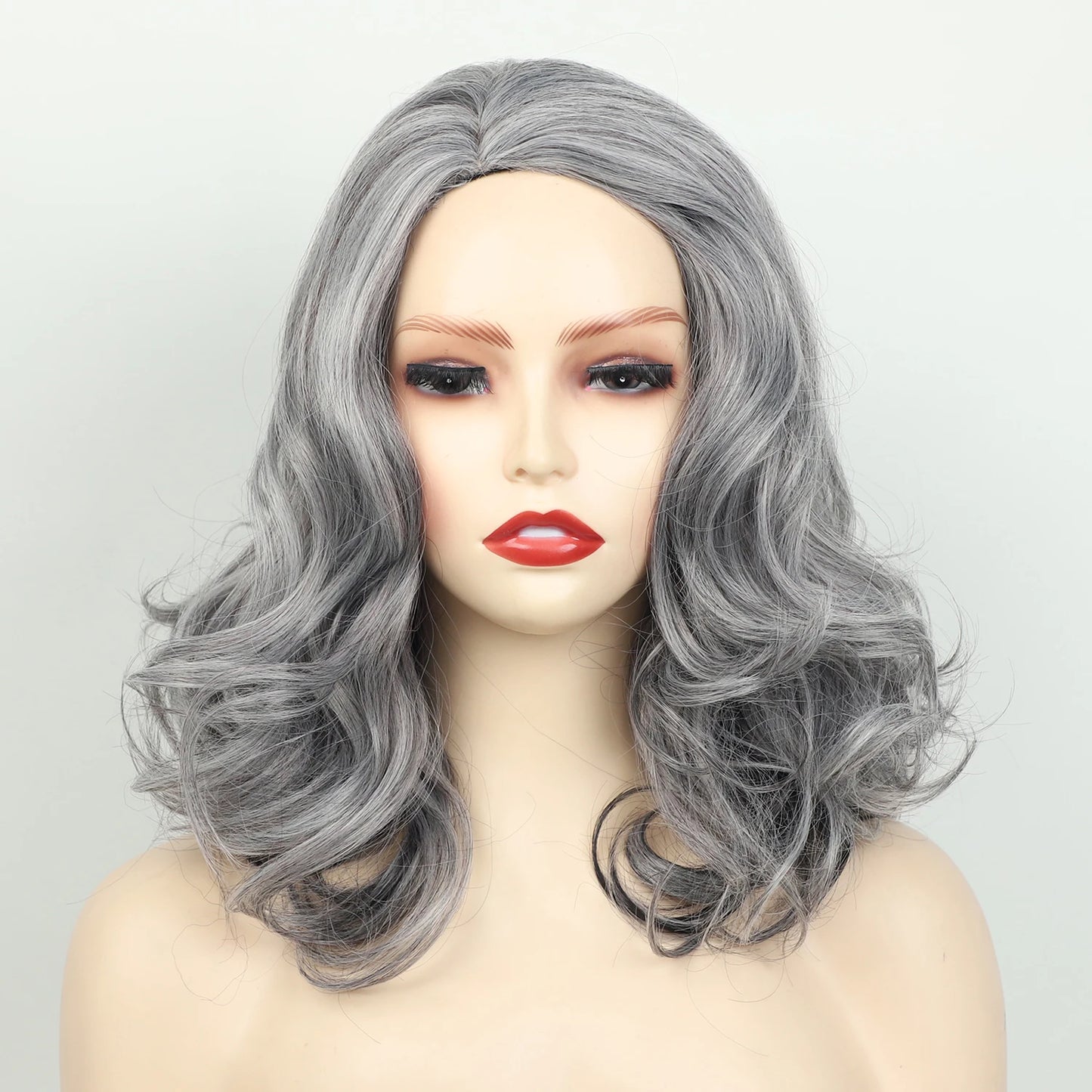 Synthetic Loose Wave Gray Curly Hair Wigs