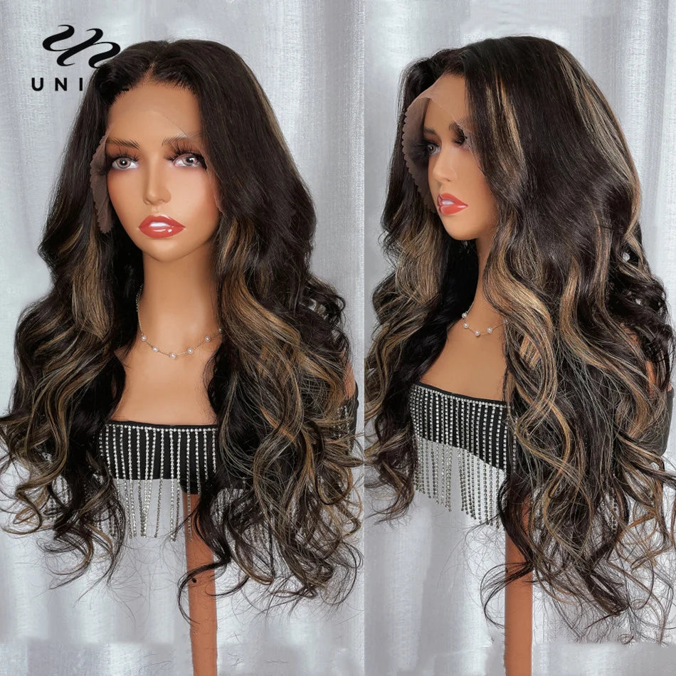 Glueless Lace Front Body Wave Highlight Human Hair Wig