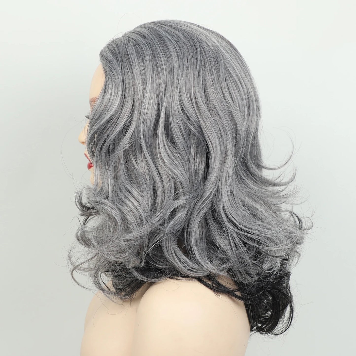 Synthetic Loose Wave Gray Curly Hair Wigs