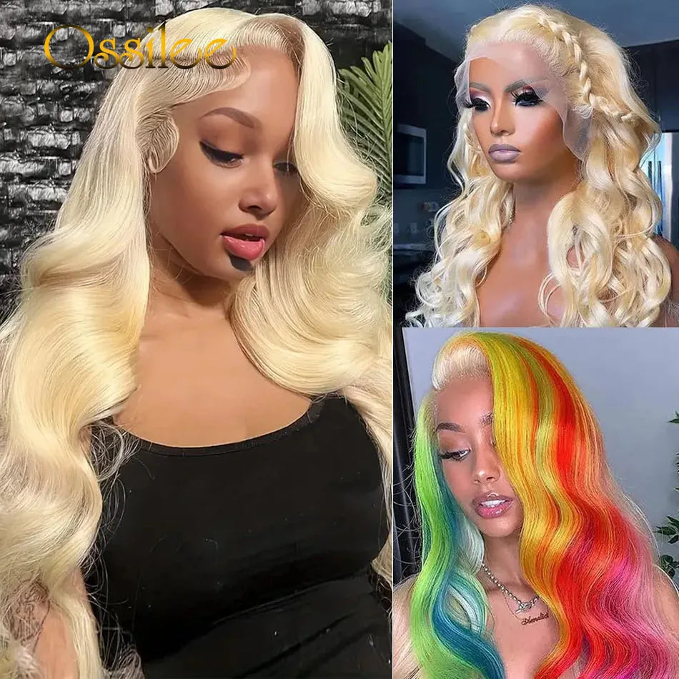 Lace Front  BlondeBody Wave Brazilian Human Remy Hair Wigs