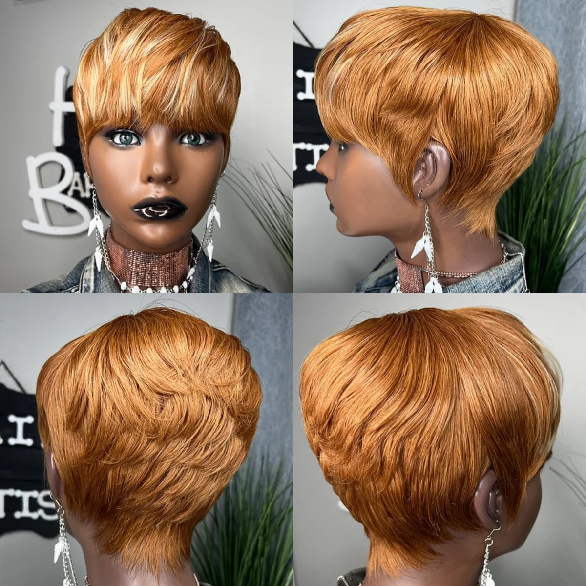 Synthetic Pixie Cut Bob Wig