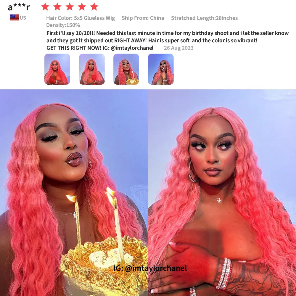 Lace Front Pink Wigs