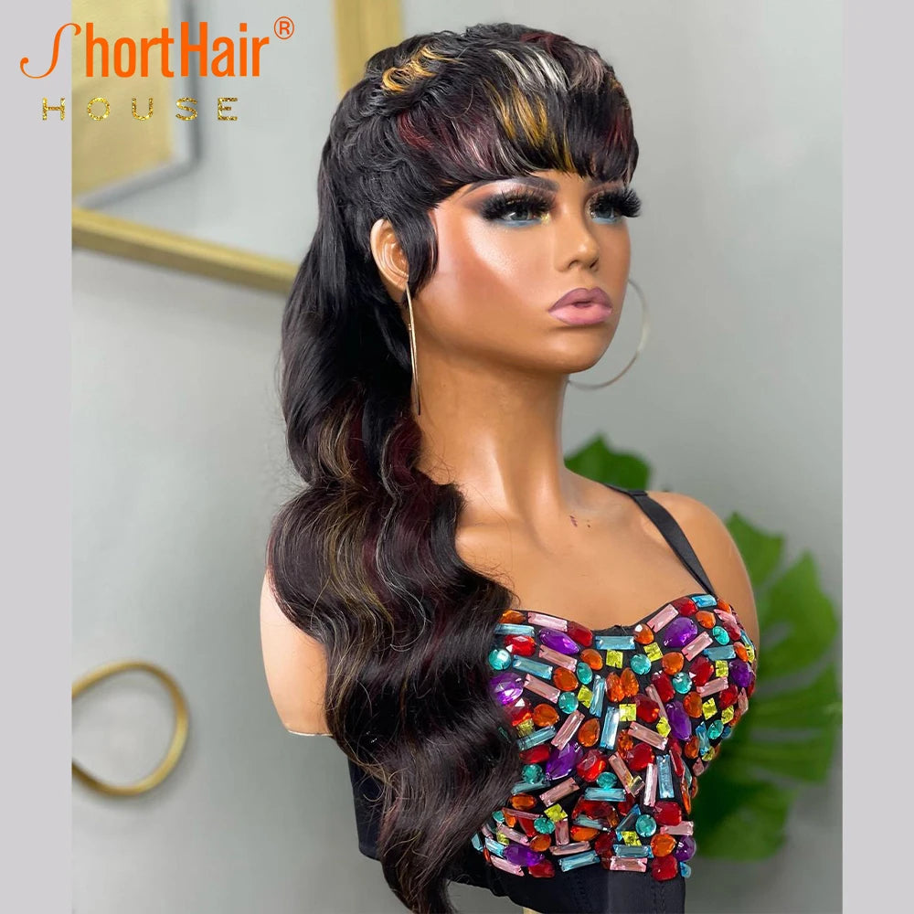 Pixie Cut Body Wave Mullet Human Hair Wigs