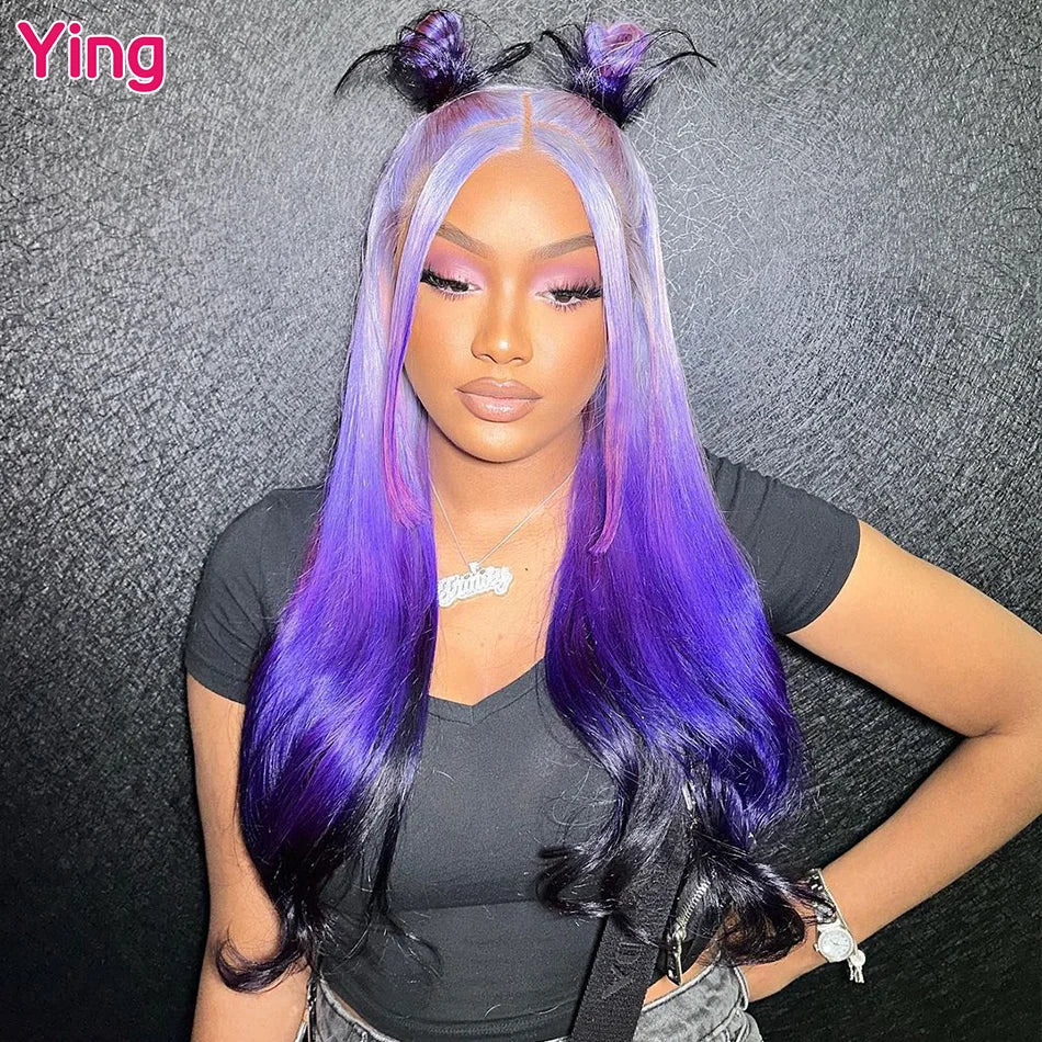 Lace Front Pre-Plucked Violet Bone Straight  Brazilian Human Remy Hair Wigs