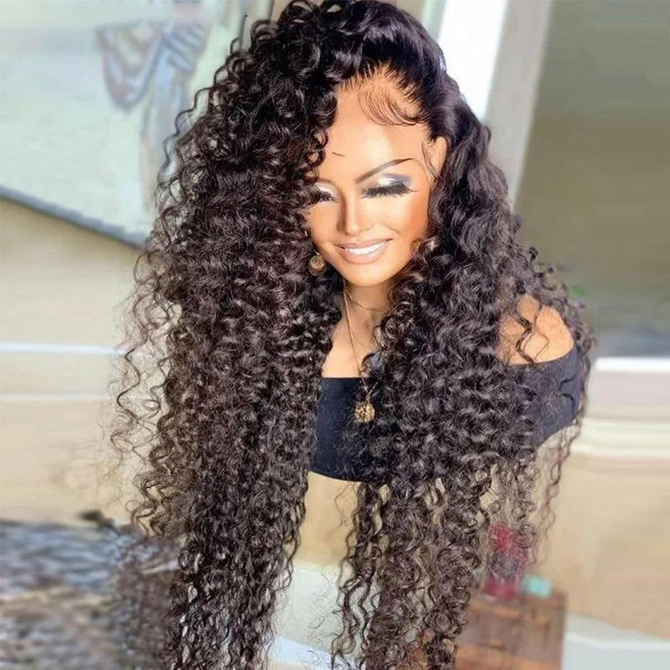 Synthetic High-Temperature Lace Front Pre-plucked Kinky Curly Baby Hair Wig