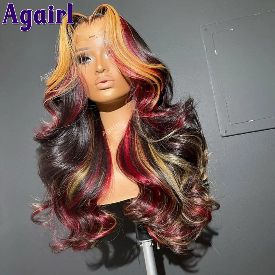 Glueless Lace Front Highlight Pre Plucked Human Hair Wig