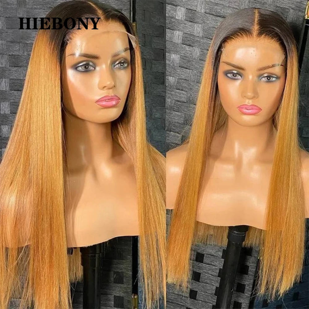 Glueless Lace Front Ombre Blonde Pre-Plucked Baby Hair  Wigs