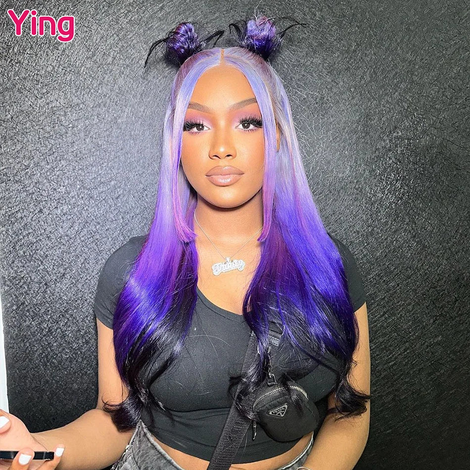 Lace Front Pre-Plucked Violet Bone Straight  Brazilian Human Remy Hair Wigs