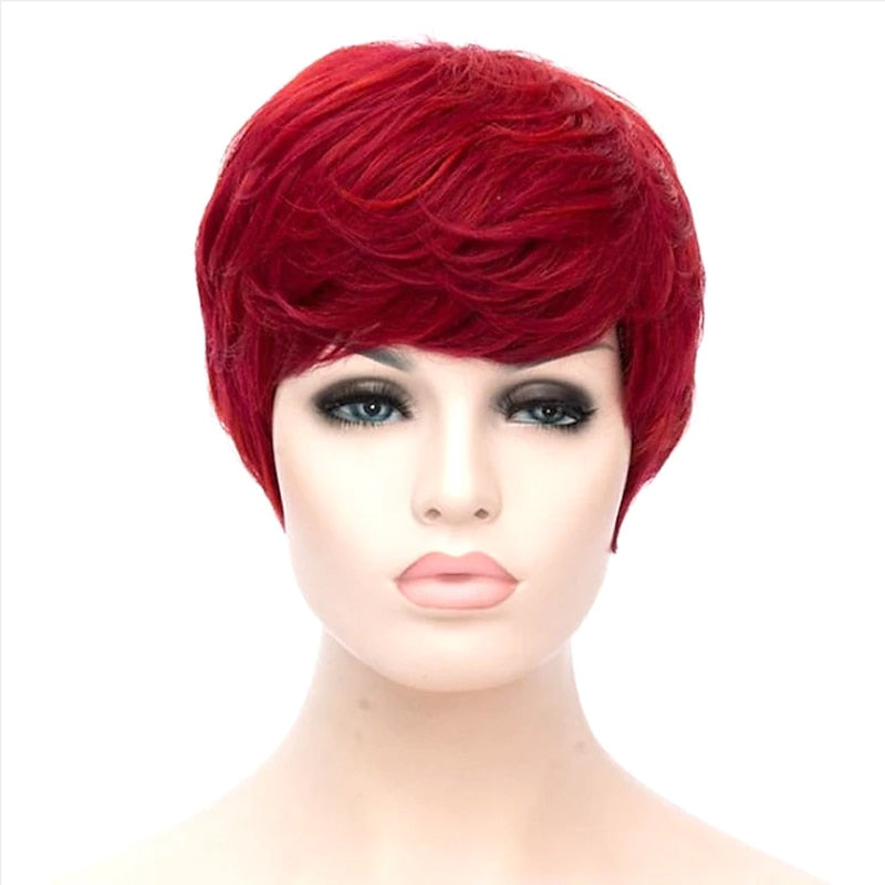 Synthetic Pixie Hair Short Curly Wig