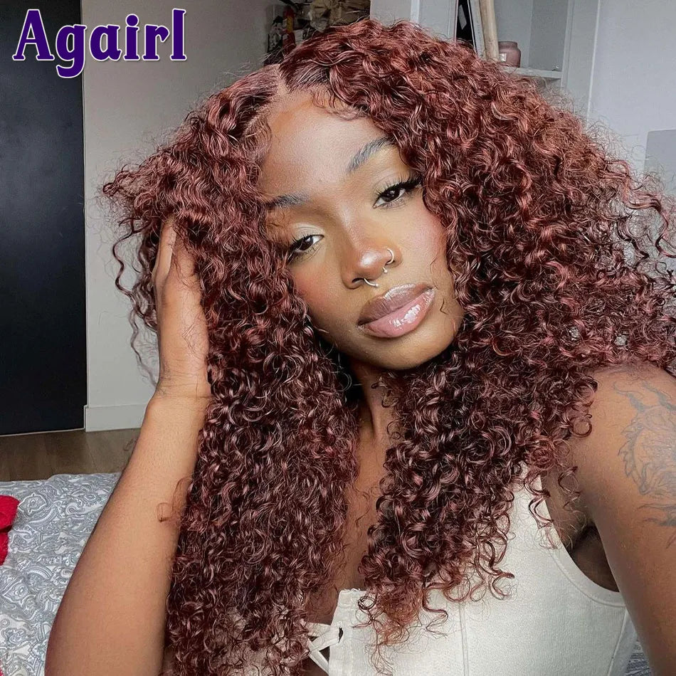 Lace Front  Deep Curly Short Bob Human Hair Wigs