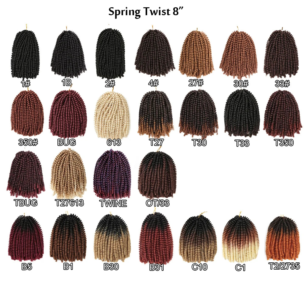 Crochet Hair Synthetic Extensions Spring Twist