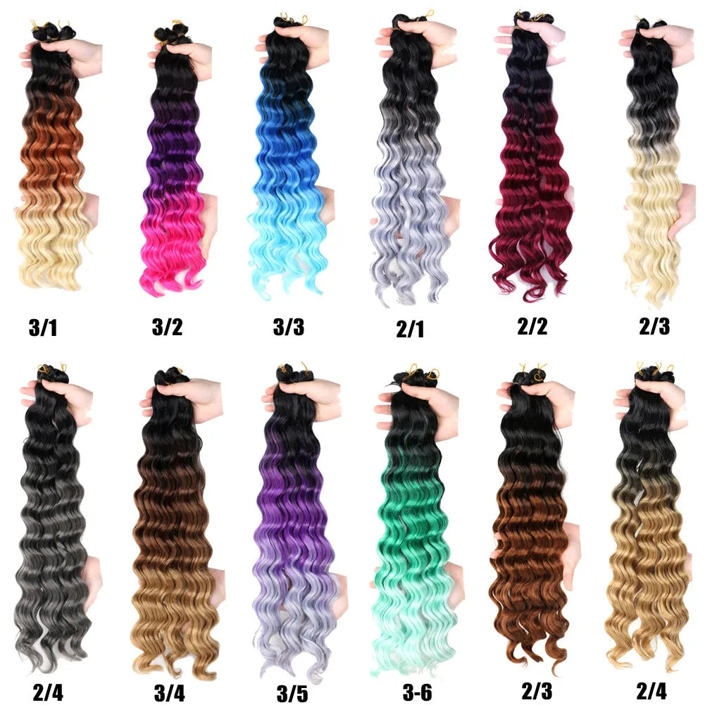 Crochet Natural Synthetic Deep Wave Twist Hair Extensions