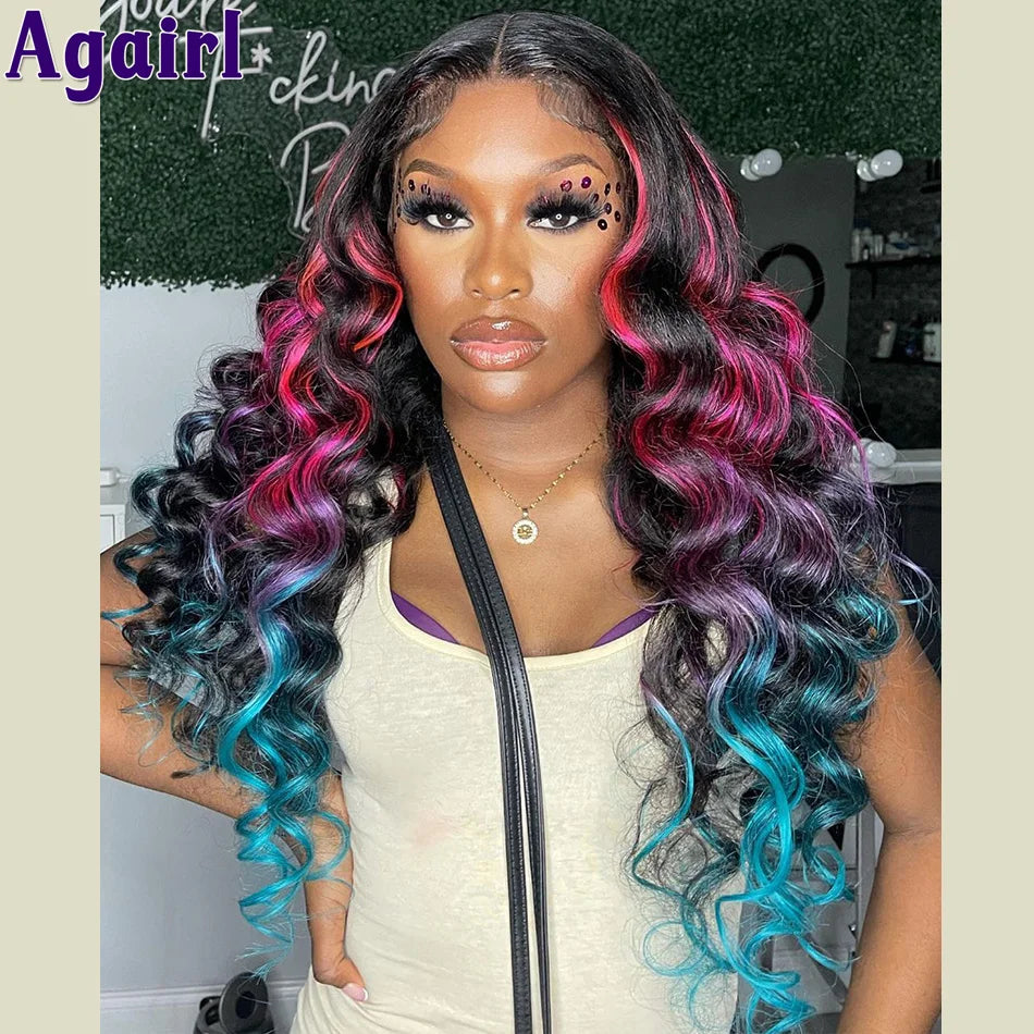 Lace Front Loose Wave Human Hair Transparent Pre-Plucked  Wigs