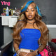 Lace Front Pre-Plucked Chocolate Brown Blue Brazilian Remy Human Hair Wig